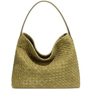 8011 Woven Suede Shoulder Bag Suede Hobo Bag Tote Elegant Handbag Satchel